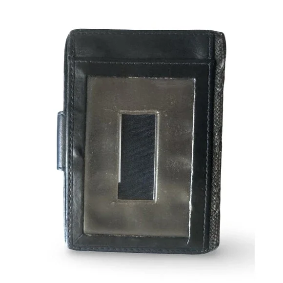 Gucci Mens Canvas Leather Compact ID Bifold Wallet